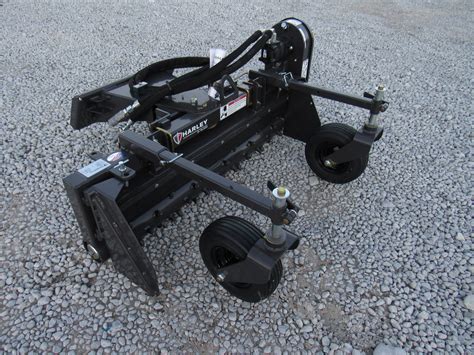 skid steer harley rake attachment|harley rake for mini skid.